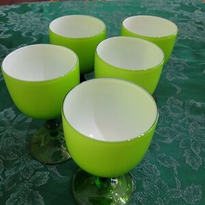 Vintage MURANO Carlo Moretti Cased Glass Wine Glasses